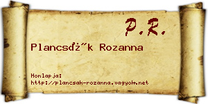 Plancsák Rozanna névjegykártya